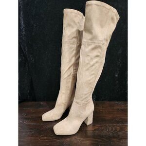 NEW bp Cali Fab Beige Over-the-Knee Block Heel Boots/Sz. 6.5M